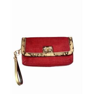 Coach OOAK upstyled Natalie straw wicker clutch